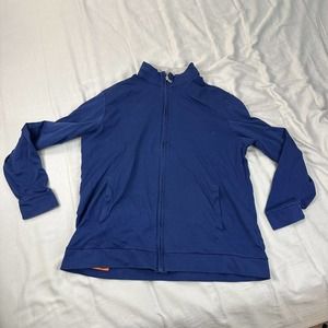 Robert Graham Men's L Blue Full Zip Jersey Sweater Jacket Long Sleeve